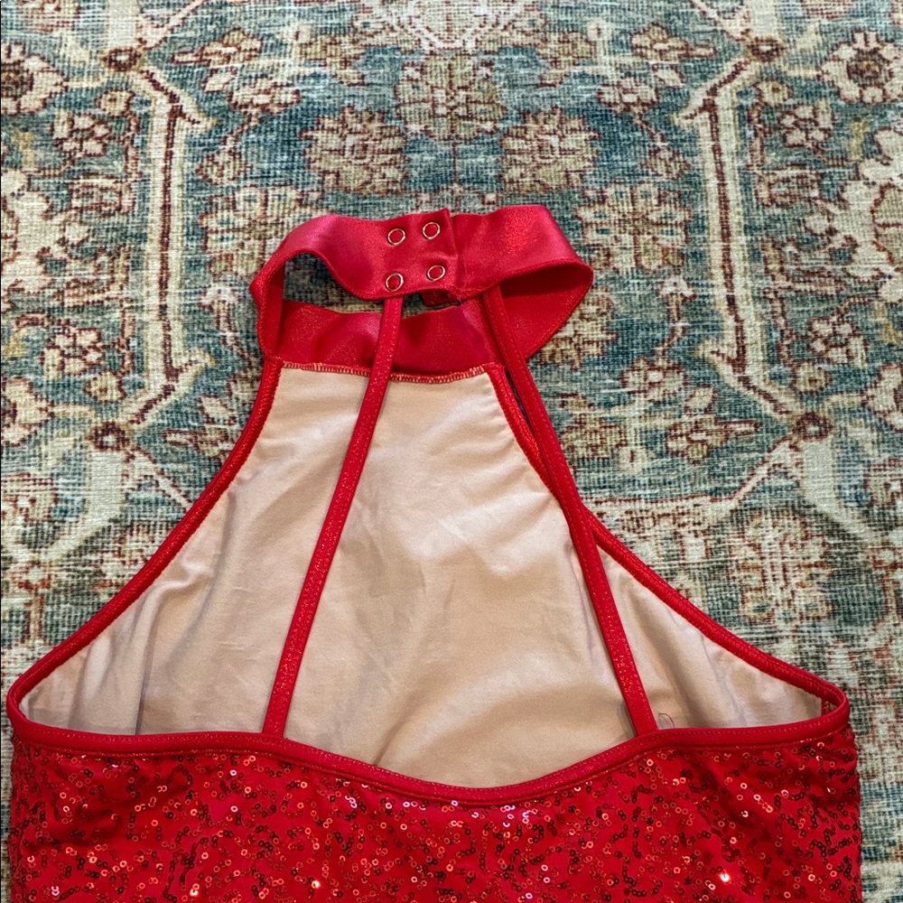 Balera Red sequin Dance top size XL - Picture 7 of 7